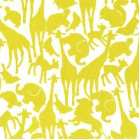 Baby! by Cynthia Rowley : Animal Silhouettes in Citron : Michael Miller