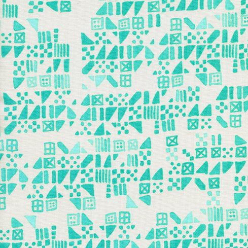 Clover by Alexia Abegg : Tiny Tiles in Aqua : Cotton and Steel