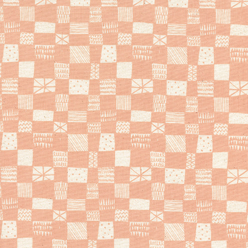 Printshop by Alexia Abegg : Grid in Peach : Cotton and Steel