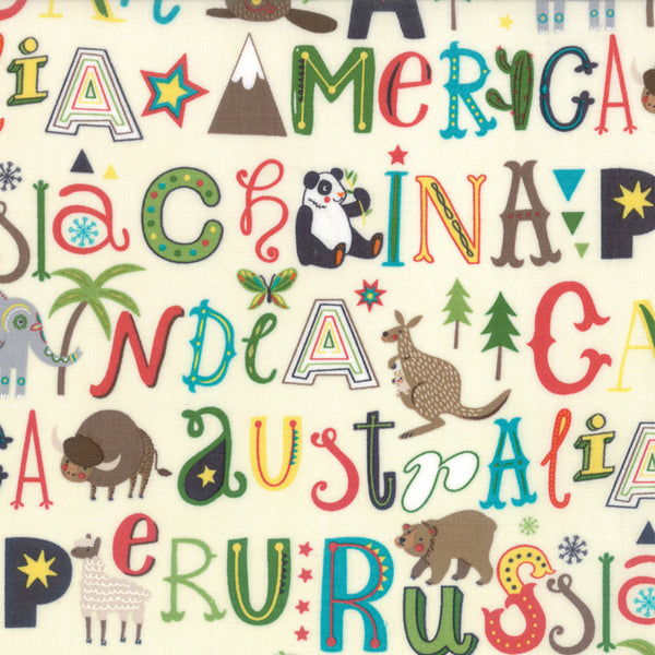 Hello World by Abi Hall : Roam in Cream : Moda