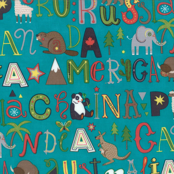 Hello World by Abi Hall : Roam in Turquoise : Moda