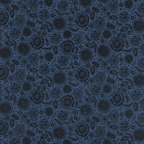 Lawn Quilt by Cotton and Steel : Forest Floor in Midnight : Cotton and Steel