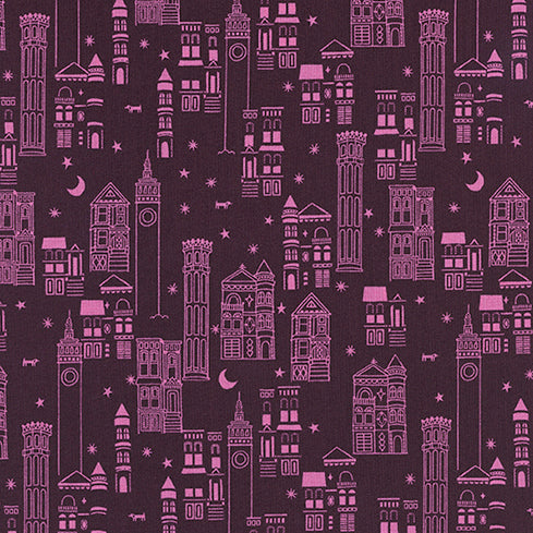 Lawn Quilt by Cotton and Steel : Metropolis in Wine : Cotton and Steel