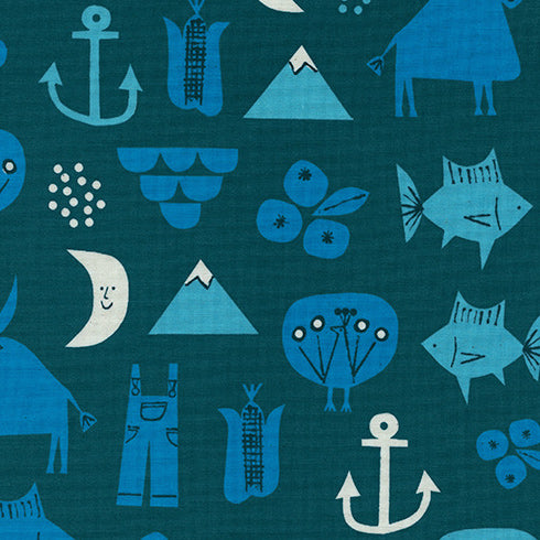 Spectacle by Christian Robinson : Adventure in Blue : Cotton and Steel