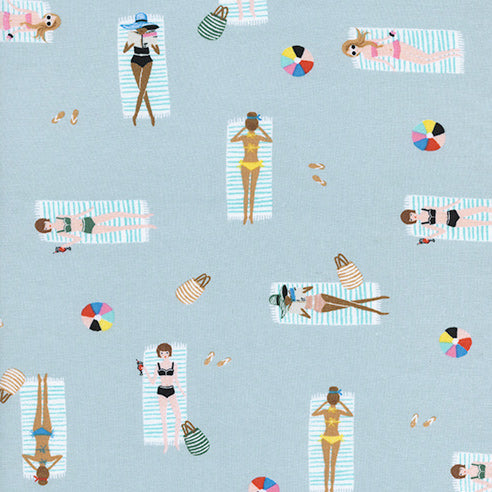 Amalfi by Rifle Paper Co : Sun Girls in Sky : Cotton and Steel : Rayon Lawn