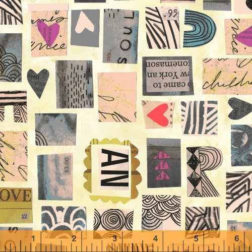 Wish by Carrie Bloomston : Postage Stamps in Old Paper : Windham