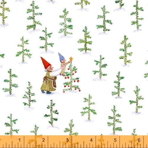 Winter Gnomes by Striped Pear Studio : Tree Farm in Snow White : Windham