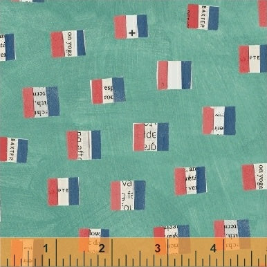 Wonder by Carrie Bloomston : French Flags in Aqua : Windham