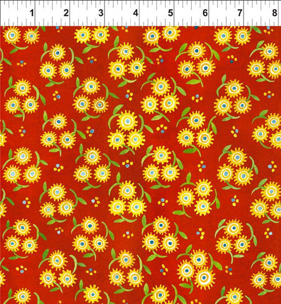 Hey Diddle Diddle by Julie Paschkis : Flower Trios in Tomato : In the Beginning