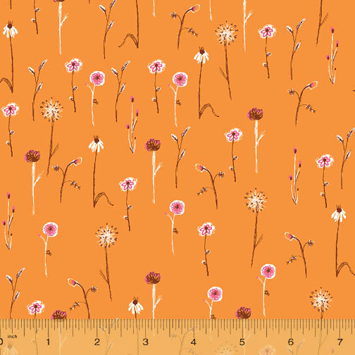 Far Far Away III by Heather Ross : Wildflowers in Orange : Windham