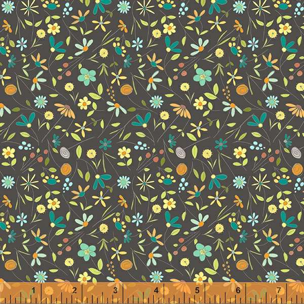 Be My Neighbor by Terri Degenkolb : Tiny Floral in Charcoal : Windham