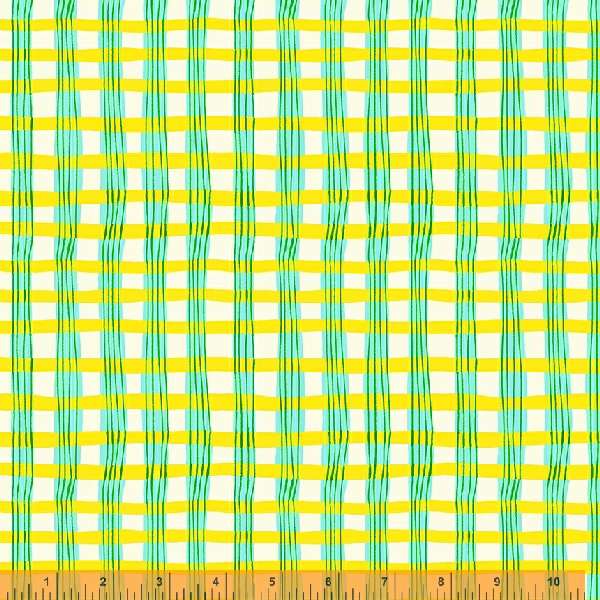 Lucky Rabbit by Heather Ross : Painted Plaid in Yellow : Windham