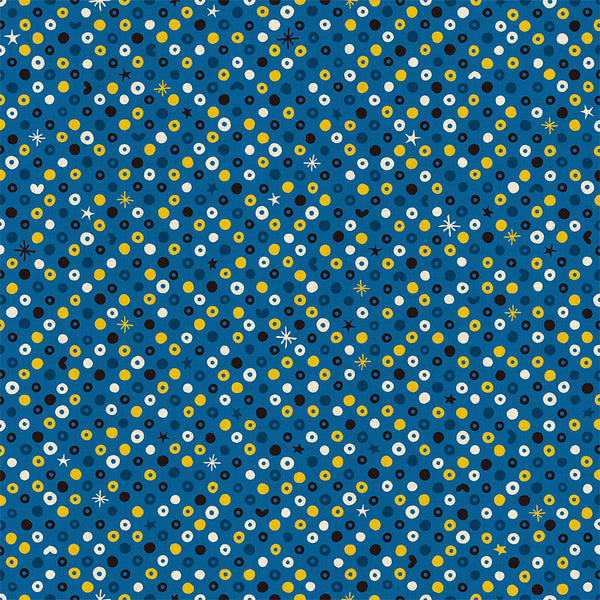 Waku Waku Christmas by Naoko Miyagawa : Sequins in Blue : Cotton and Steel