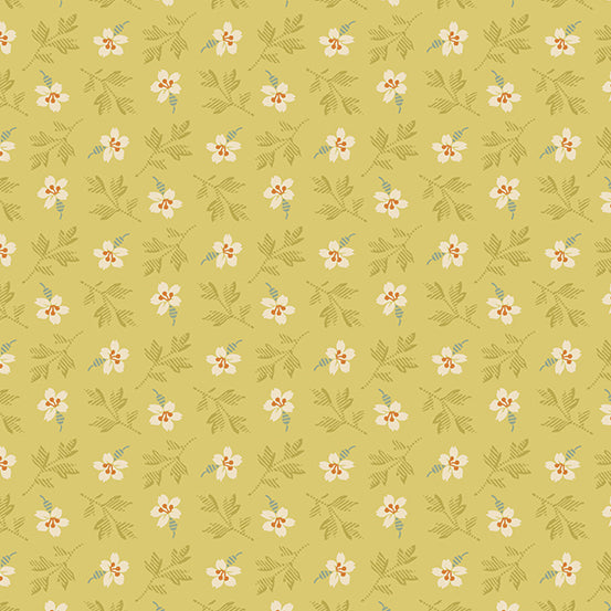Lady Tulip by Laundry Basket Quilts : Petit Bloom in Gold : Andover