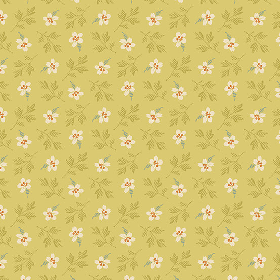 Lady Tulip by Laundry Basket Quilts : Petit Bloom in Gold : Andover