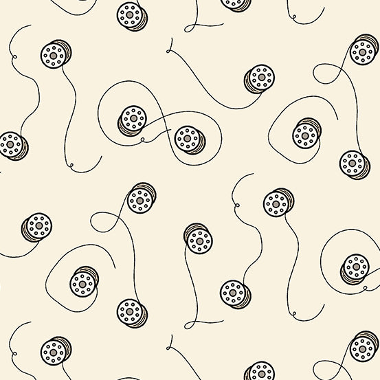 Oracle by Eye Candy Quilts : Bobbins in Cream : Andover