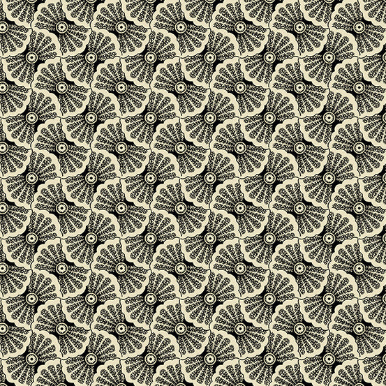 Reminiscence : Coral Wheel in Black : Andover