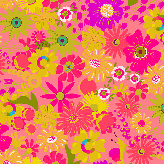 Between by Alison Glass : Open Eyed in Salmon : Andover