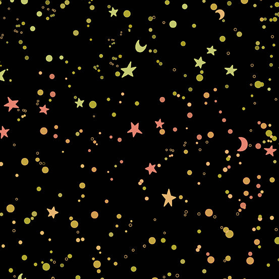 Astrologika by Eye Candy Quilts : Star Splatter in Night : Andover