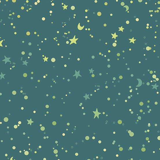 Astrologika by Eye Candy Quilts : Star Splatter in Verdigris : Andover