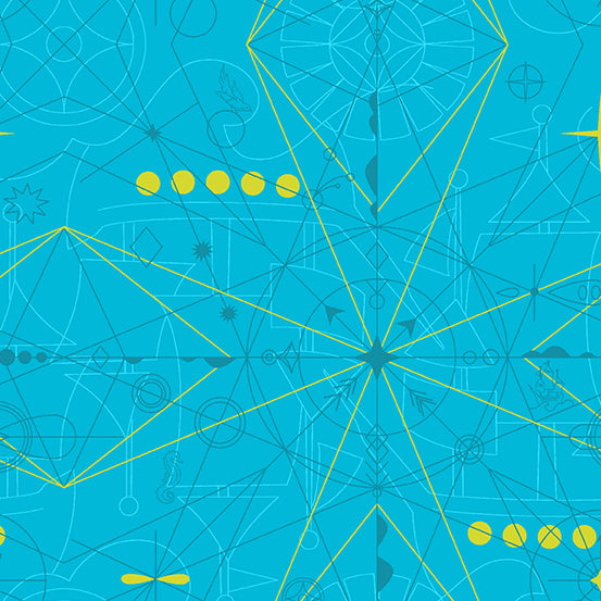 Sun Print 2022-10th Anniversary Collection by Alison Glass : Compass in Water : Andover