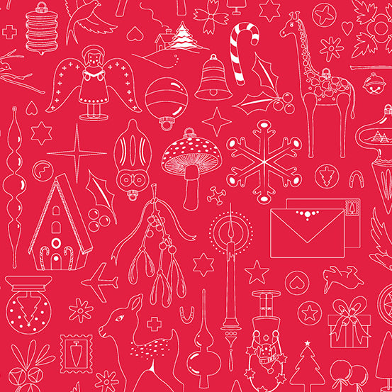 Holiday by Alison Glass : Ornament in Rudolph : Andover