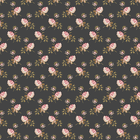 Moonstone by Laundry Basket Quilts : Clover in Coal : Andover