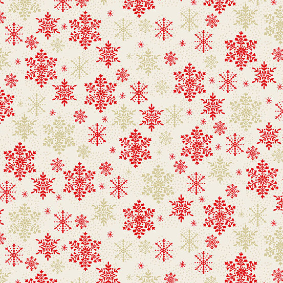 Scandi 2021 by Makower : Snowfall in Red : Riley Blake