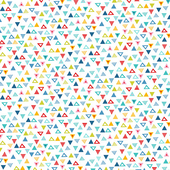 Pool Party by Makower UK : Triangles in White : Andover