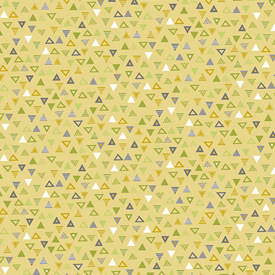 Baby Safari by Makower UK : Triangles on Yellow : Andover