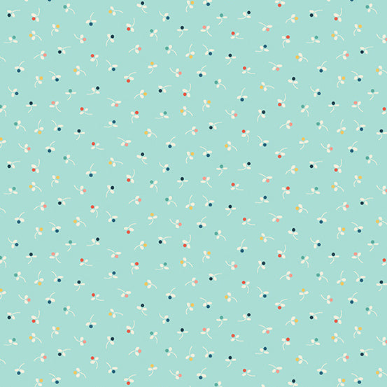 Amelia by Makower UK : Bud in Teal : Andover