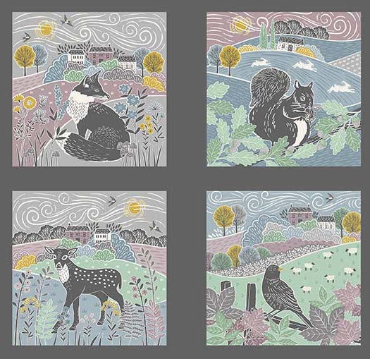 Heather and Sage by Makower UK : TP-2535-1 : Andover : Panel