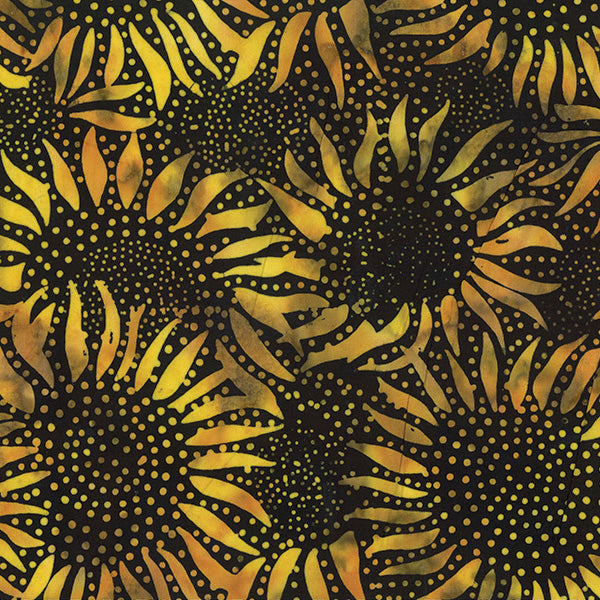 Bali Chop : Sunflower in Bumble Bee : Hoffman Batiks