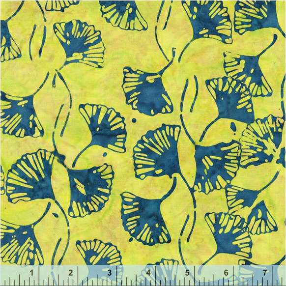 Island Garden by Natalie Barnes : Gingko Leaves in Lily Pad : Anthology Batiks