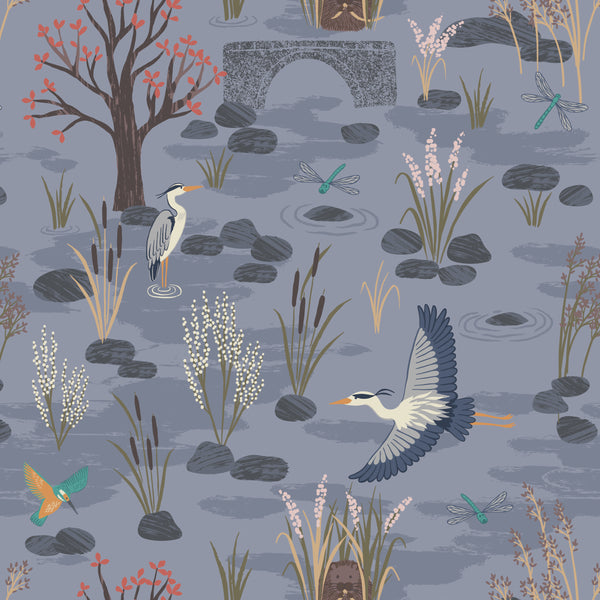 The Water Meadow : Down the River in Dusky Blue : Lewis and Irene