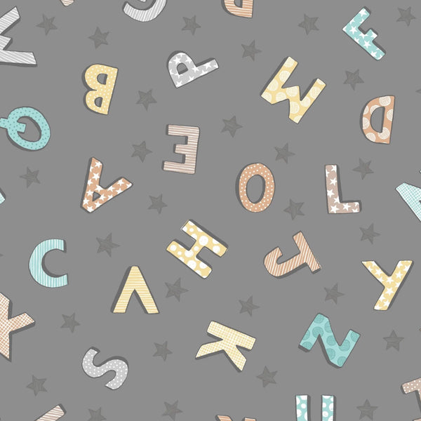 Bella and Bear : Alphabet on Dark Grey : Lewis & Irene