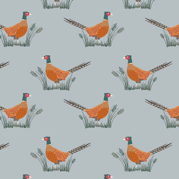 Country Life Reloved : Pheasants on Grey : Lewis & Irene