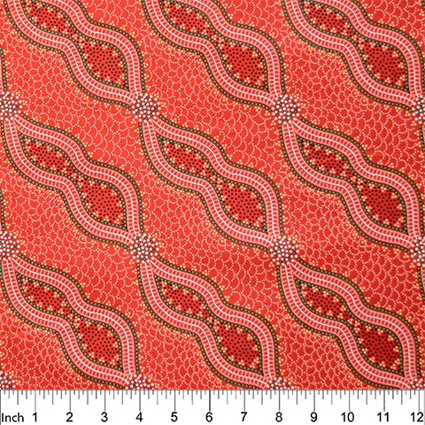 Bush Spinifex by Geraldine Riley : Tango Red : M & S Textiles
