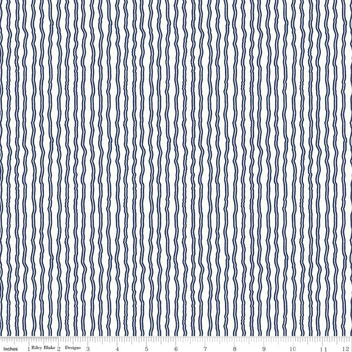 Hungry Animal Alphabet by Janet Wecker Frisch : Wavy Stripe in Blue : Riley Blake