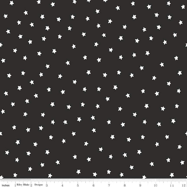 All About Christmas by Janet Wecker Frisch : Stars in Charcoal : Riley Blake