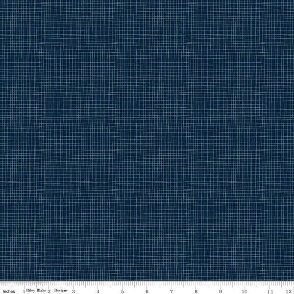 Love You S'More by Gracey Larson : Weave in Navy : Riley Blake