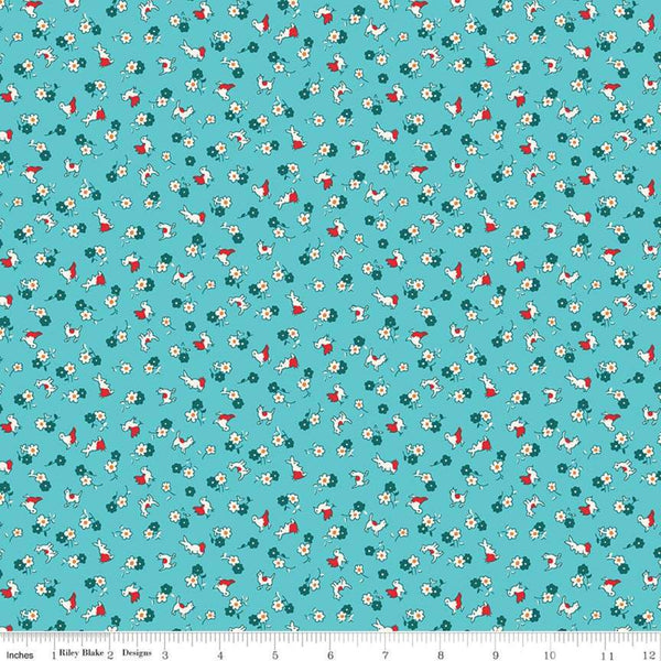 Story Time 30's : Animals in Teal : Riley Blake