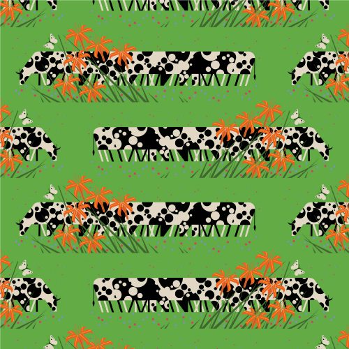 Summer by Charley Harper : Cow Line : Birch