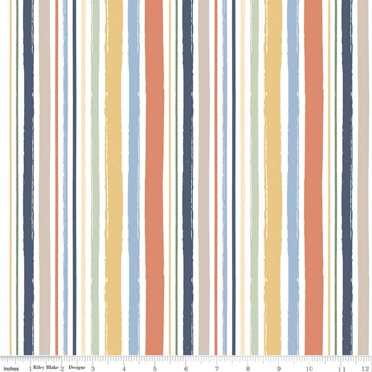 Juvenile Flannel : Stripes in White : Riley Blake : Flannel
