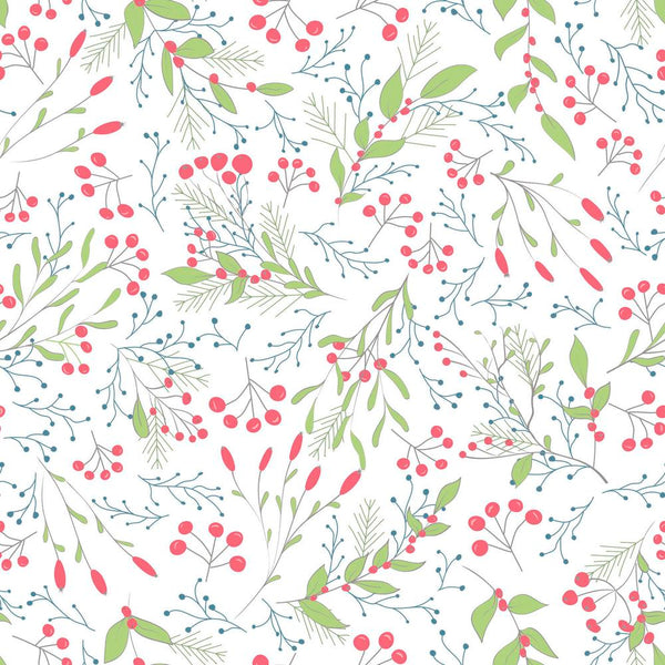 Snowy Weather Flannels by Penn2Paper : Tiny Floral in White : Free Spirit : Flannel
