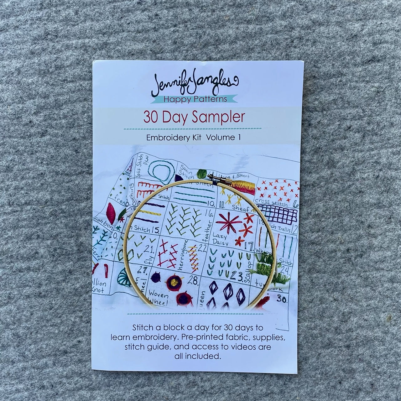 Jennifer Jangles 30 Day Embroidery Sampler Kit Vol. 1