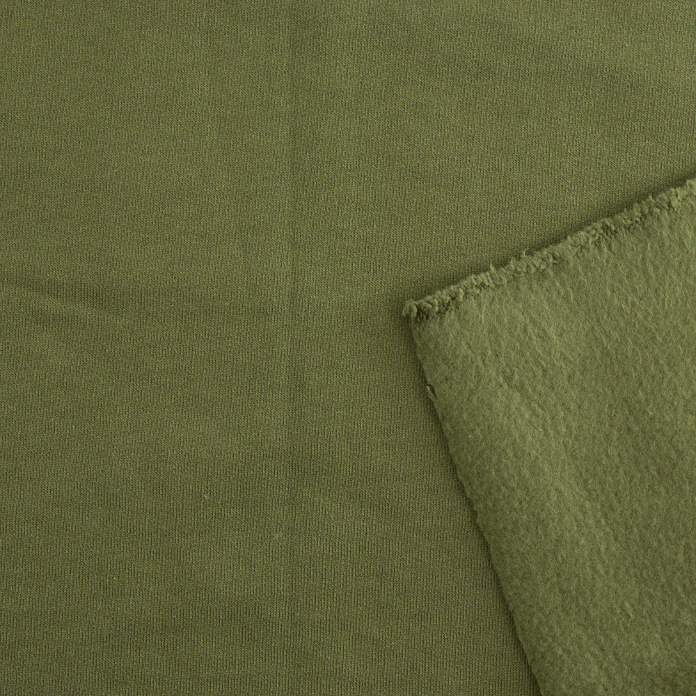 Knit Fleece in Jungle Green : Birch Fabrics : Organic Knit