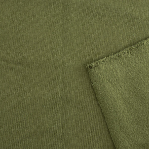 Knit Fleece in Jungle Green : Birch Fabrics : Organic Knit