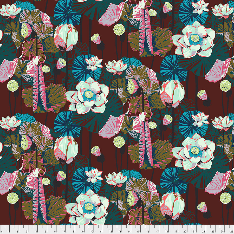 One Mile Radiant by Anna Maria Horner Conservatory Chapter 3 : Lotus in Garnet : Free Spirit Fabrics