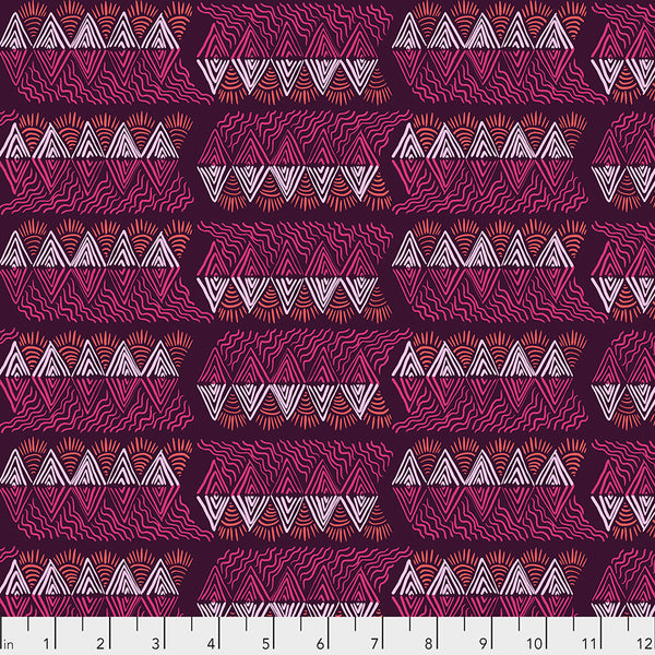 One Mile Radiant by Anna Maria Horner Conservatory Chapter 3 : Mountain Streams in Cherry : Free Spirit Fabrics